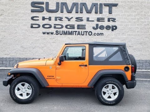Orange 2 Door Jeep Wrangler